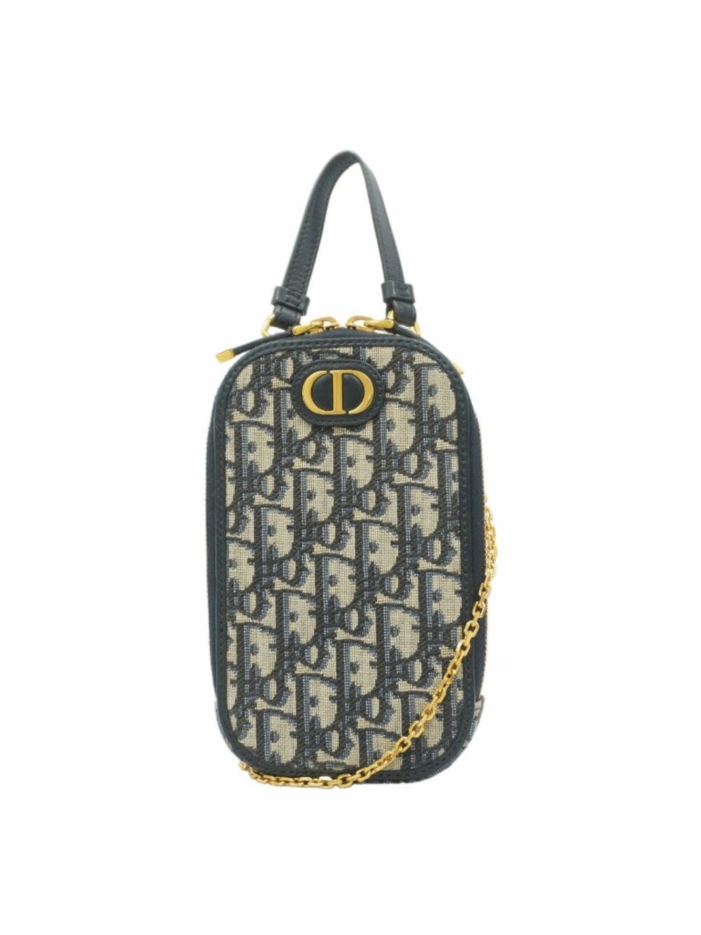 Dior Fon Pouch Oblique Canvas Navy Gold